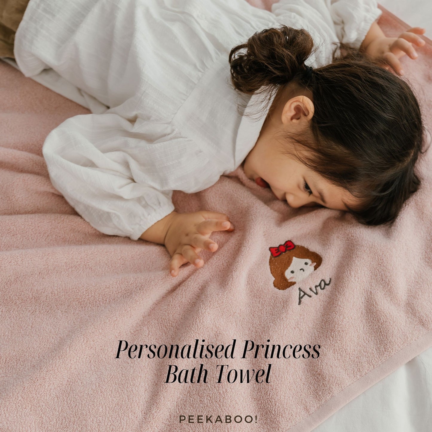 Personalised-Princess-Bath-Towel-Peekaboo-Baby-And-Kids