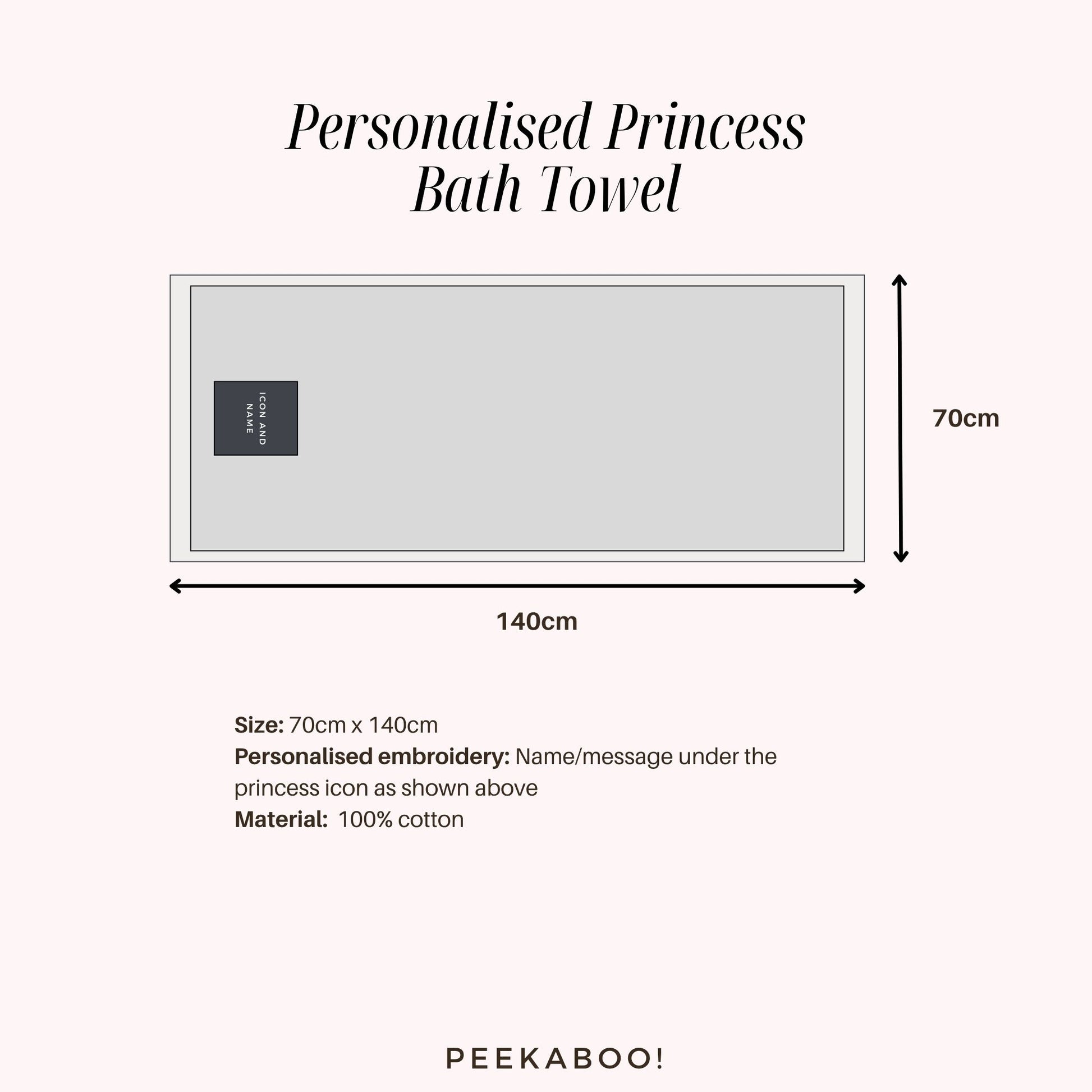 Personalised-Princess-Bath-Towel-Size-Peekaboo-Baby-And-Kids