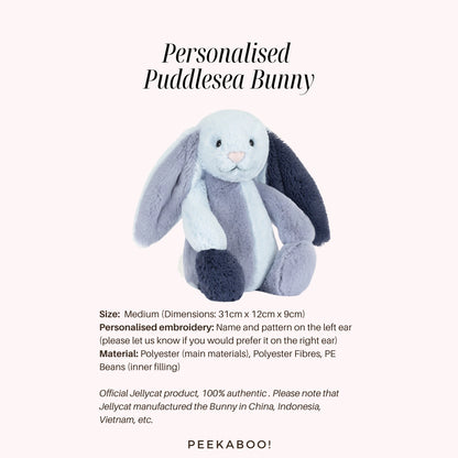 Personalised Jellycat Puddlesea Bunny
