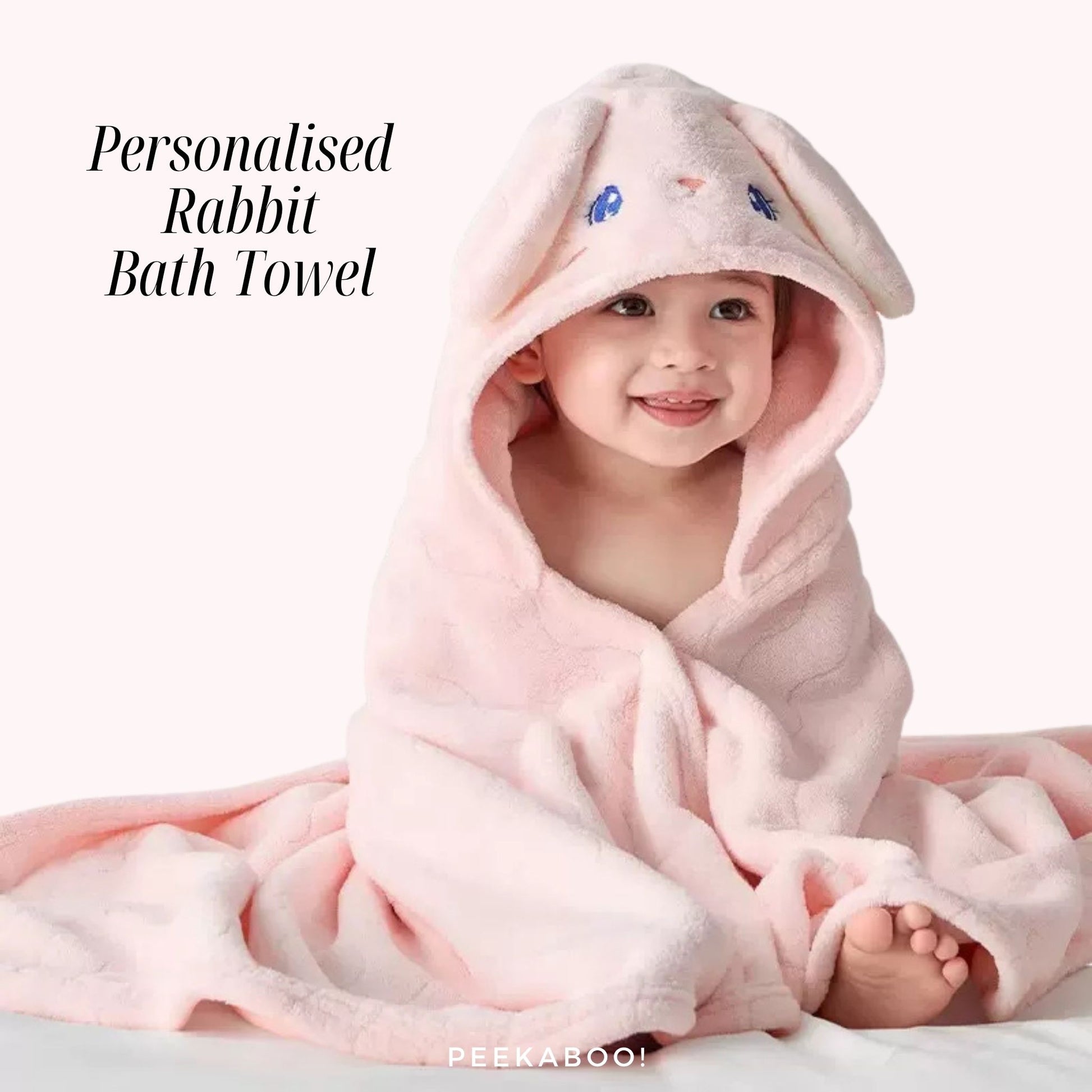 Personalised-Rabbit-Bath-Towel-Peekaboo-Baby-And-Kids