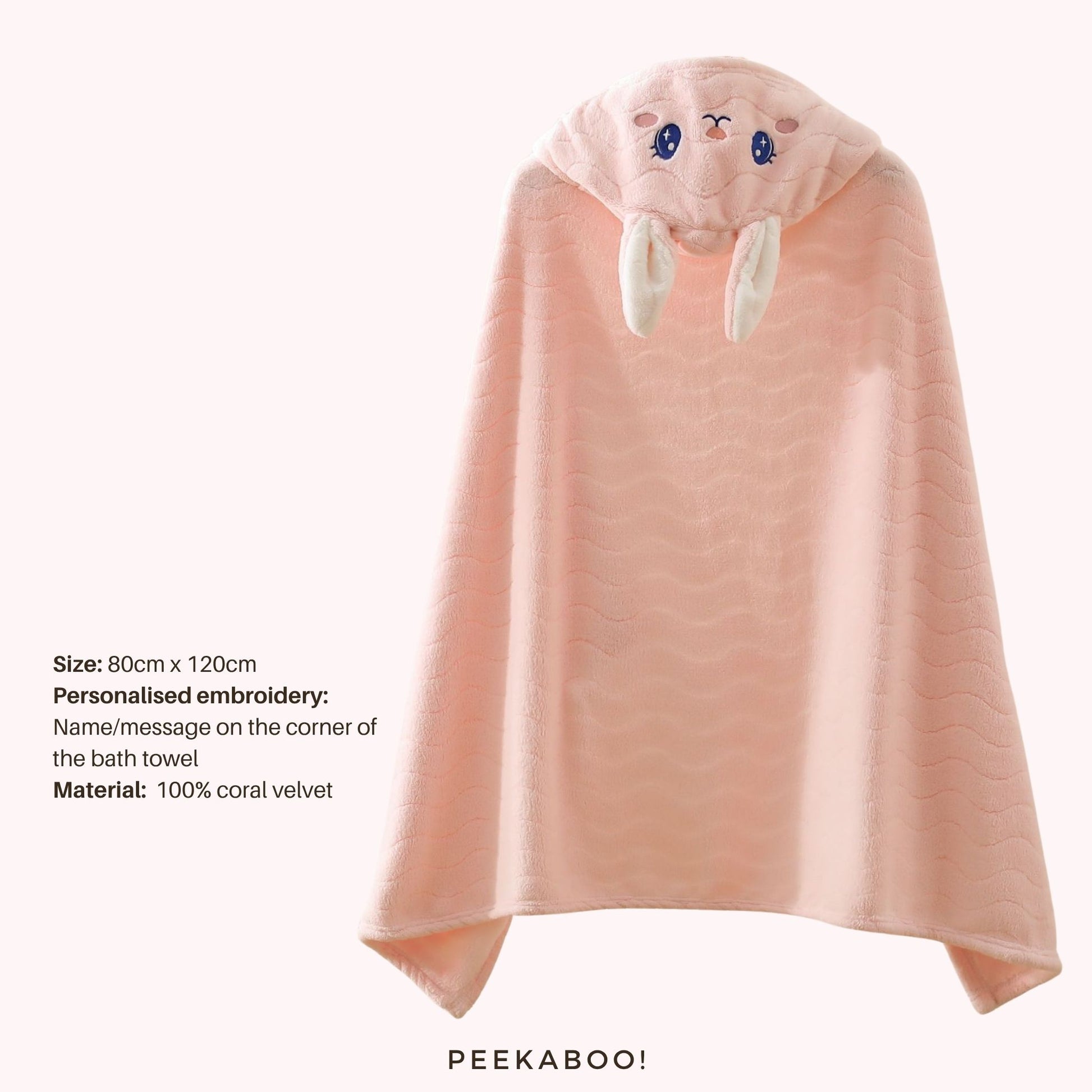 Personalised-Rabbit-Bath-Towel-Size-Peekaboo-Baby-And-Kids
