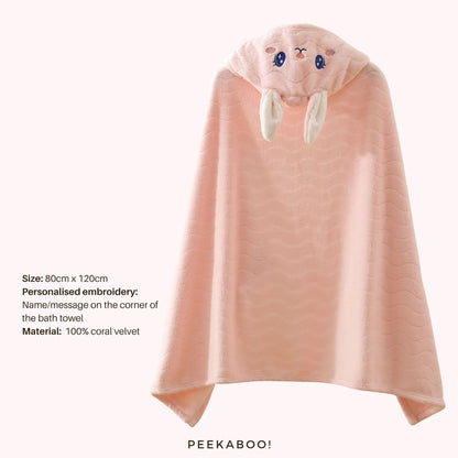 Personalised-Rabbit-Bath-Towel-Size-Peekaboo-Baby-And-Kids