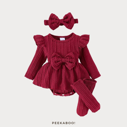 Christmas Baby Girl Romper Dress Set
