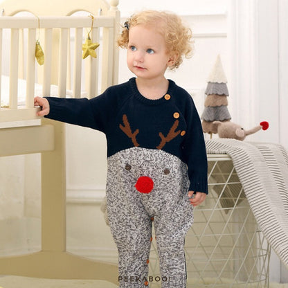 Personalised Red Nose Reindeer Christmas Romper