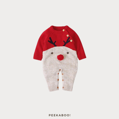 Personalised Red Nose Reindeer Christmas Romper