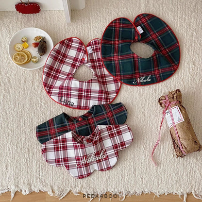 Personalised-Red-White-Checkered-Baby-Bib-Piped-Photo2-Peekaboo