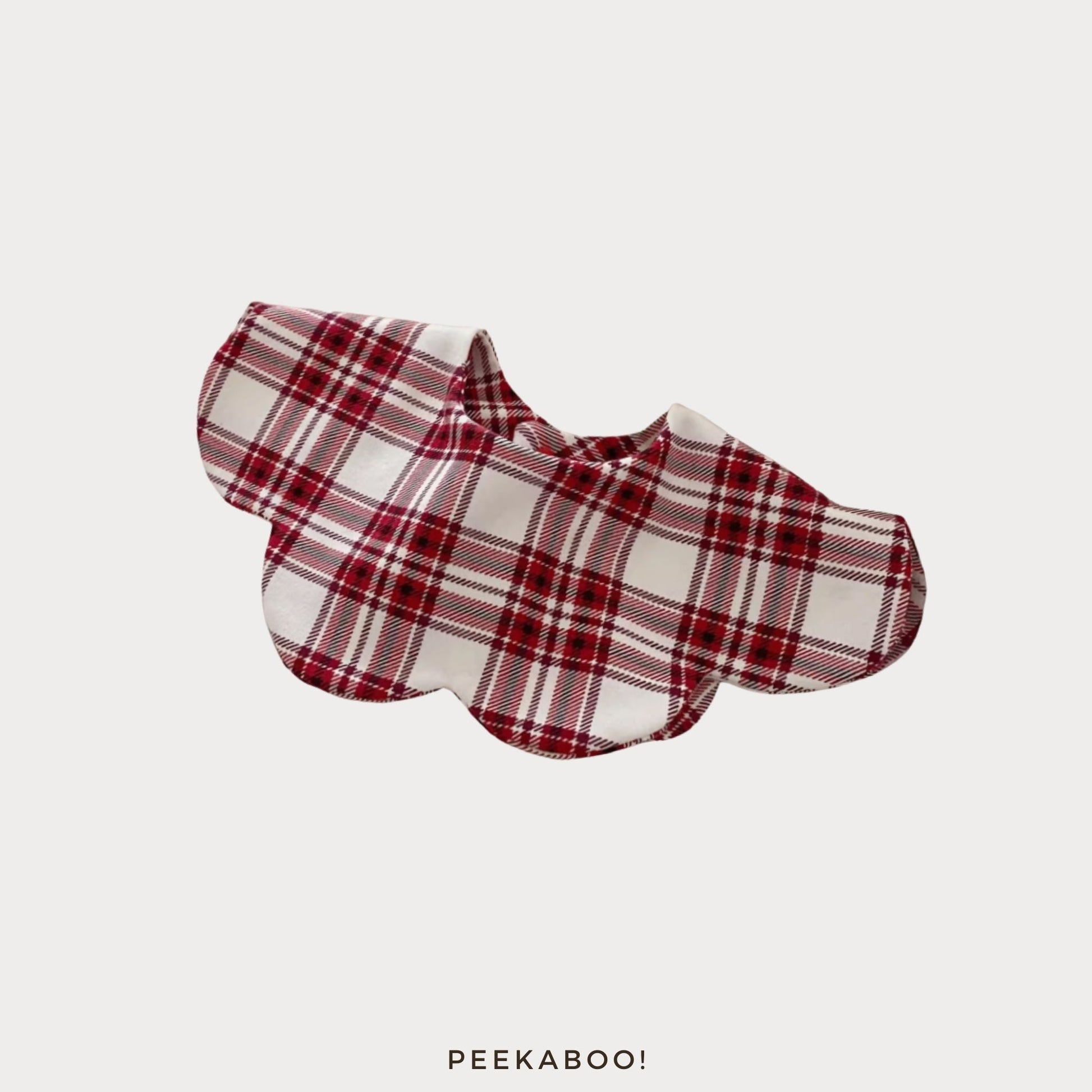 Personalised-Red-White-Checkered-Baby-Bib-cover-Peekaboo