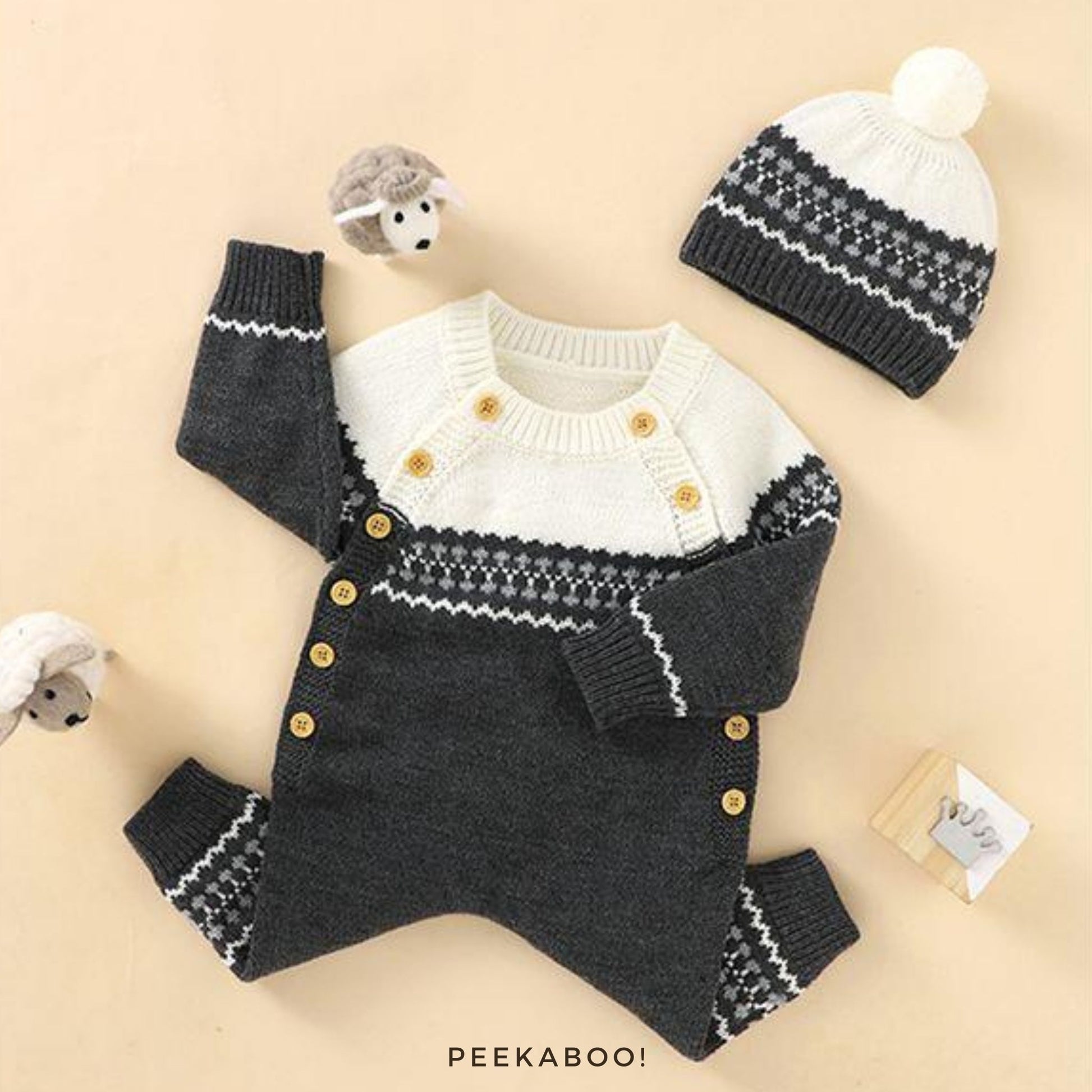 Personalised-Romper-Hat-Winter-Gift-Set-Grey-Cover-Peekaboo