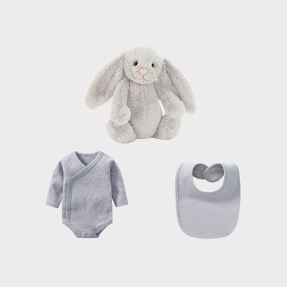 Personalised Jellycat Bunny and Bodysuit Set - Silver Colour