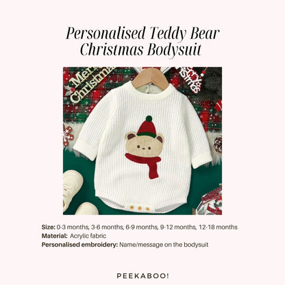 Personalised-Teddy-Bear-Christmas-Bodysuit-Size-Peekaboo