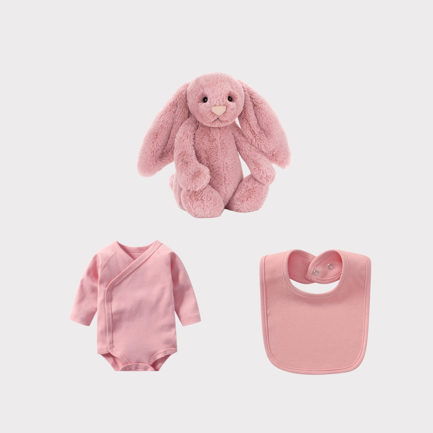 Personalised Jellycat Bunny and Bodysuit Set - Tulip pink Colour
