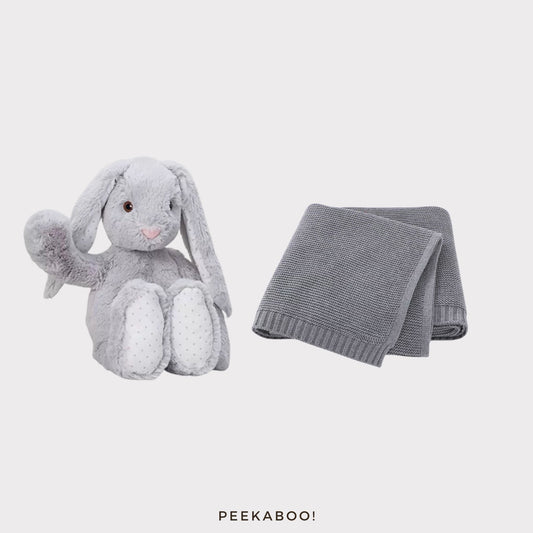 Personalised-bunny-blanket-sweet-dream-giftset-grey-Cover-Peekaboo