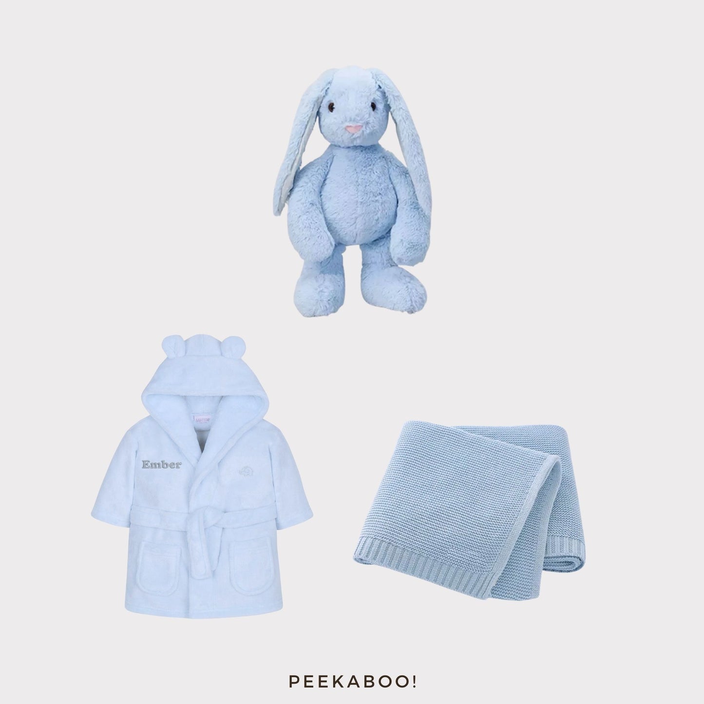 Personalised-bunny-romper-blanket-good-night-giftset-blue-Cover-Peekaboo