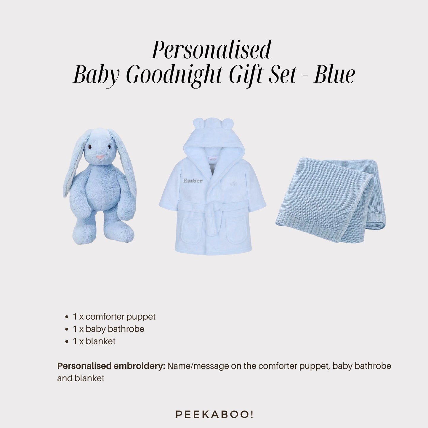 Personalised-bunny-romper-blanket-good-night-giftset-blue-details-Peekaboo