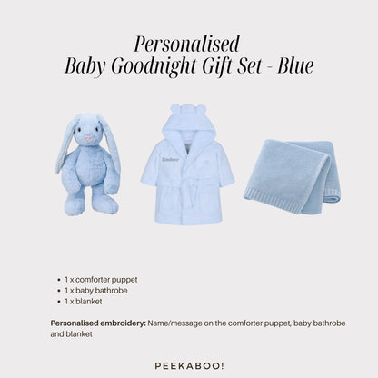 Personalised-bunny-romper-blanket-good-night-giftset-blue-details-Peekaboo