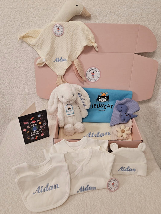 Personalised Jellycat Baby Shower Gift Set - White